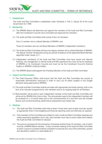 SRWRA Audit Risk Committee Terms of Reference